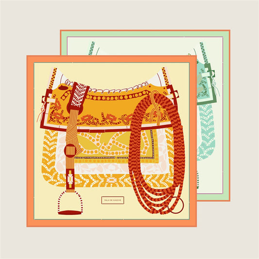 Saddle Yellow Double Print Scarf / 90cm