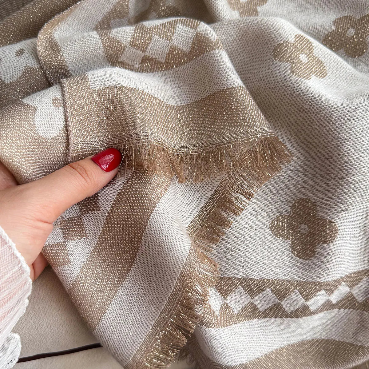 Gigia Pashmina Scarf Beige