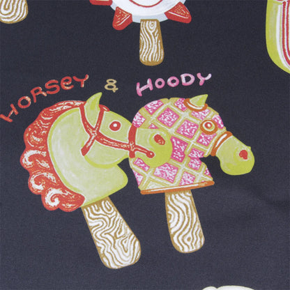 Ice Cream Black Double Print Scarf / 70cm