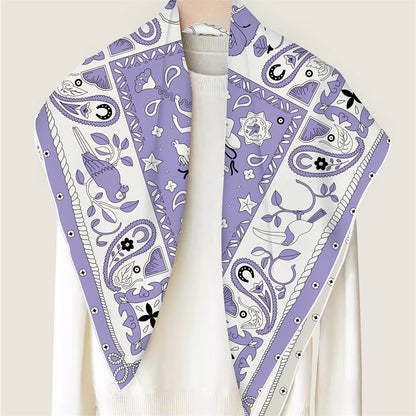 Animals Purple Double Print Scarf / 90cm