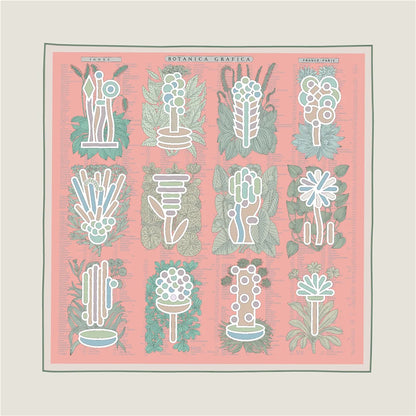Plant Catalog Pink Double Print Scarf / 90cm