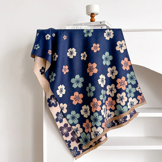 Crocetta Pashmina Scarf Blue