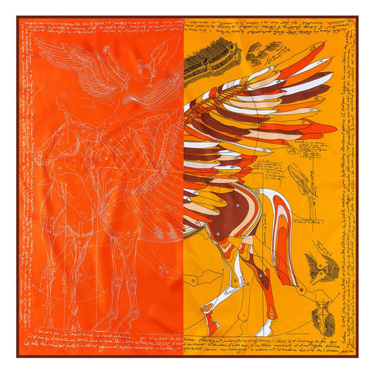 Amalia Orange Silk Scarf / 90cm
