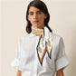 Carriage & Saddle Beige Silk Diamond Scarf