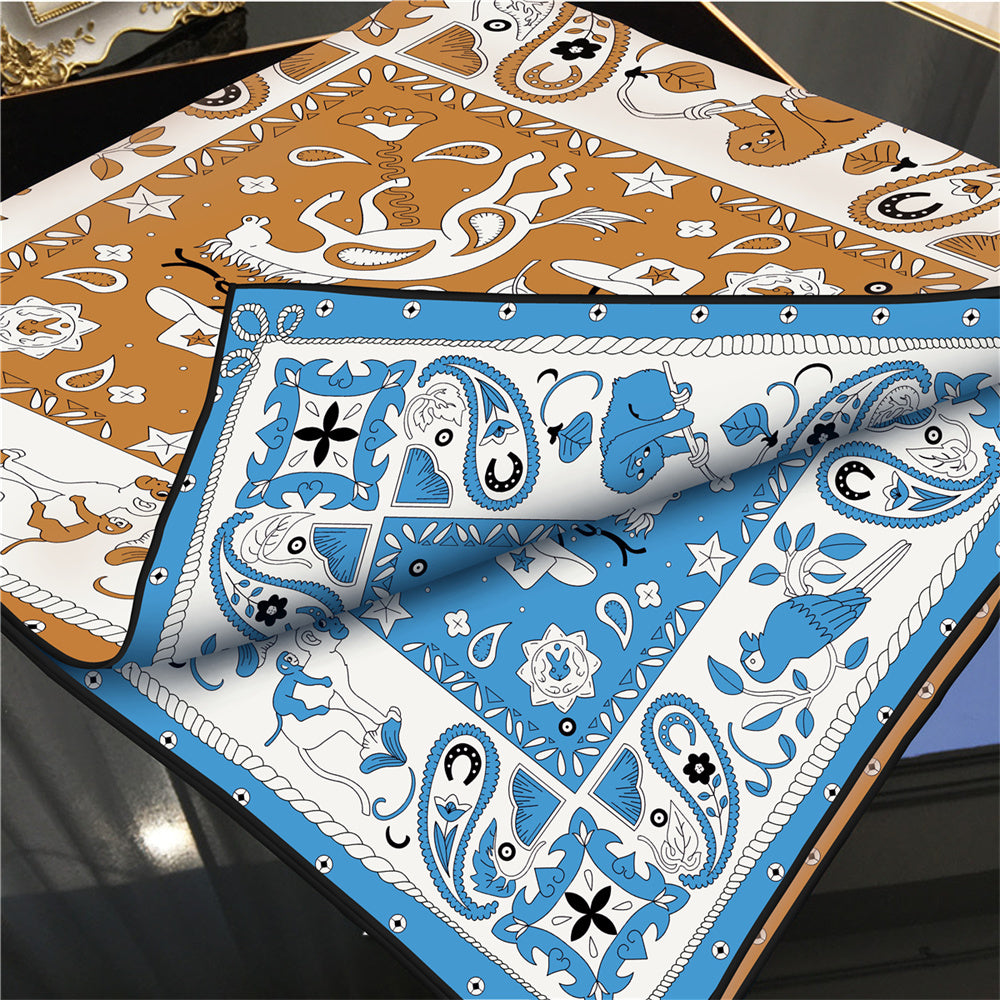Animals Coffee Double Print Scarf / 90cm