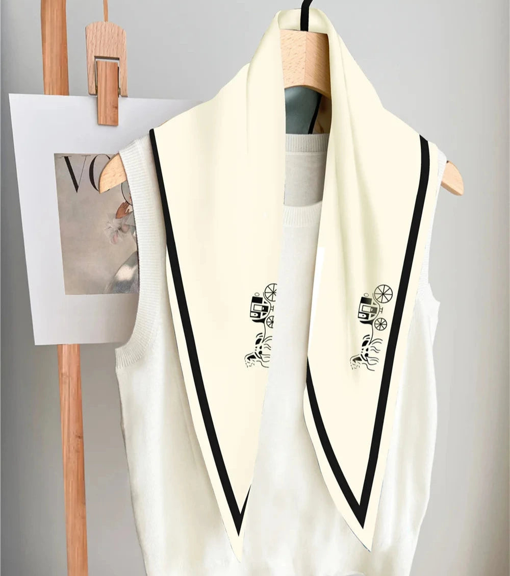 Carriage Beige Silk Diamond Scarf