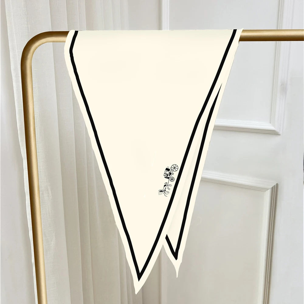 Carriage Beige Silk Diamond Scarf