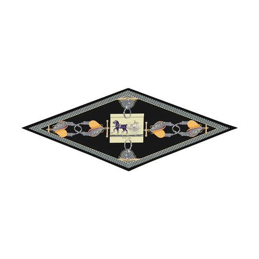 Carriage & Saddle Black Silk Diamond Scarf