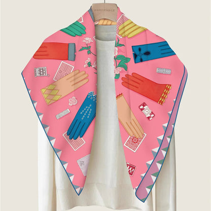 Magic Gloves Pink Double Print Scarf / 90cm