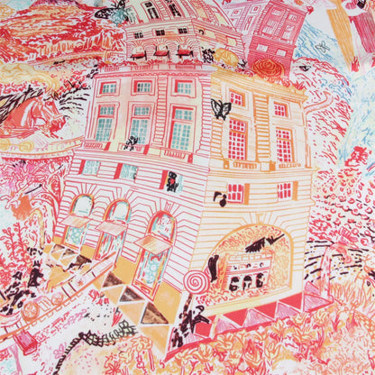 Foreast City Orange Silk Scarf / 90cm