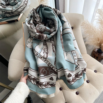 Amalie Pashmina Scarf Blue
