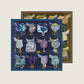 Saddle World Navy Double Print Scarf / 90cm