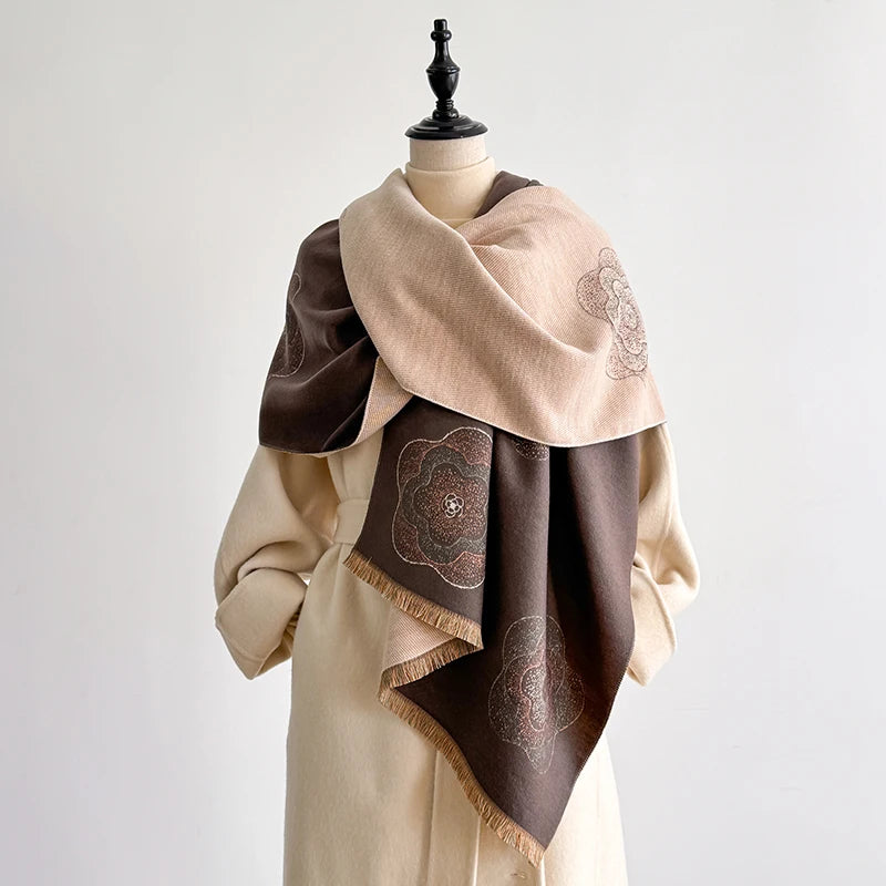 Lorella Pashmina Scarf Brown