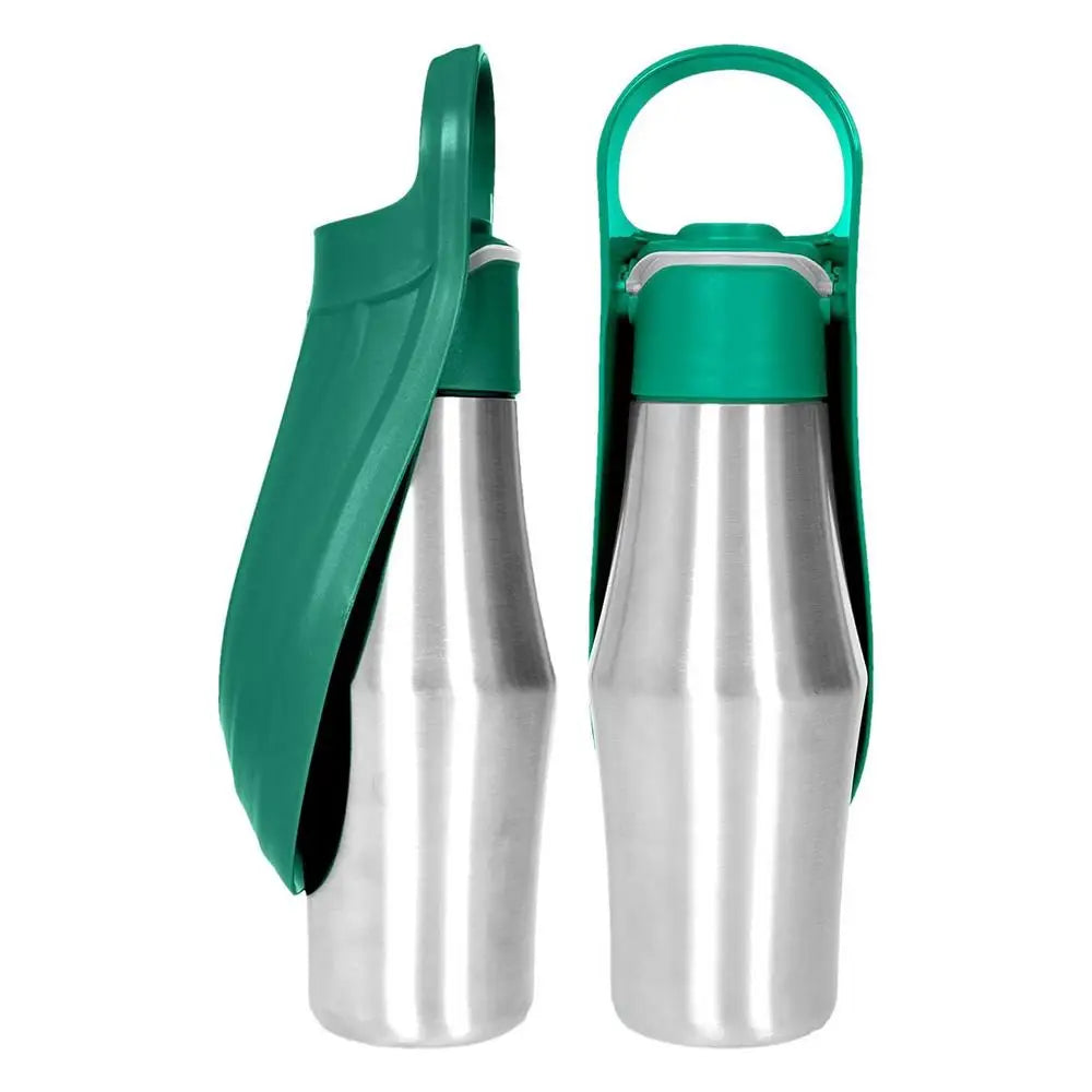 Insulated Dog Water Bottle | Stainless Steel | Portable & Foldable | Leak-Proof | 27oz/750ml