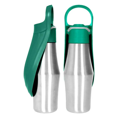 Insulated Dog Water Bottle | Stainless Steel | Portable & Foldable | Leak-Proof | 27oz/750ml