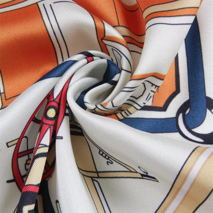 Carriage Black Silk Scarf / 90cm