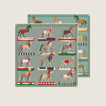 Horse Mane Green Double Print Scarf / 90cm