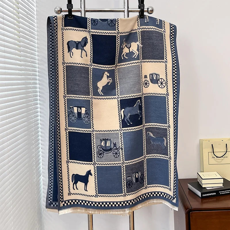 Lilou Pashmina Scarf Blue