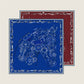 Horse Head Blue & Brown Double Print Scarf / 90cm
