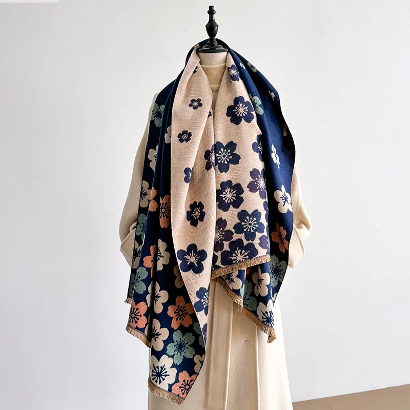 Crocetta Pashmina Scarf Blue