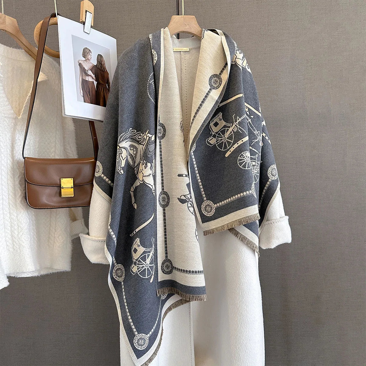 Rochelle Pashmina Scarf Gray