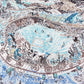 Foreast City Blue Silk Scarf / 90cm