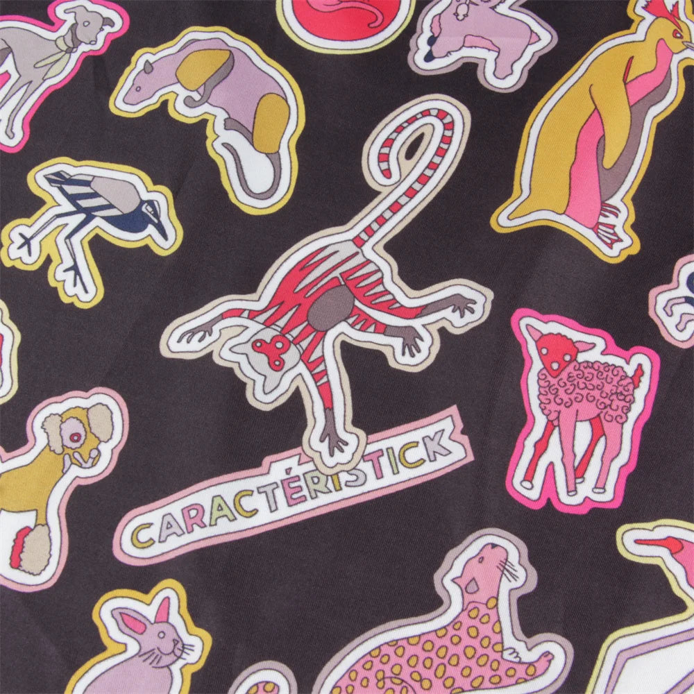 Animals Black & Gray Double Print Scarf / 90cm