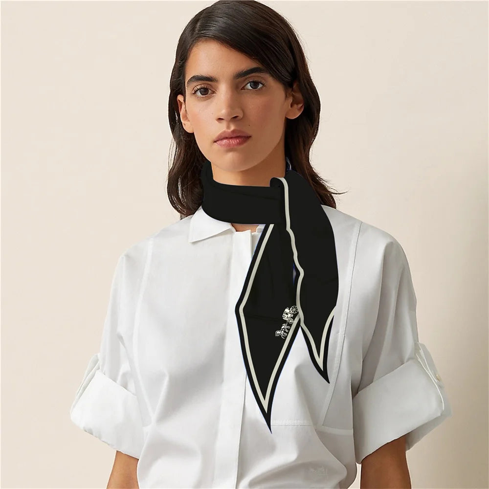Carriage Black Silk Diamond Scarf