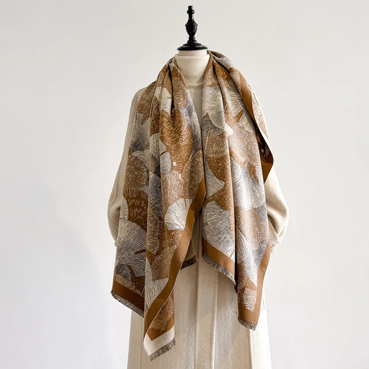 Mascia Pashmina Scarf Khaki