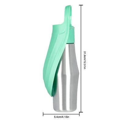 Insulated Dog Water Bottle | Stainless Steel | Portable & Foldable | Leak-Proof | 27oz/750ml