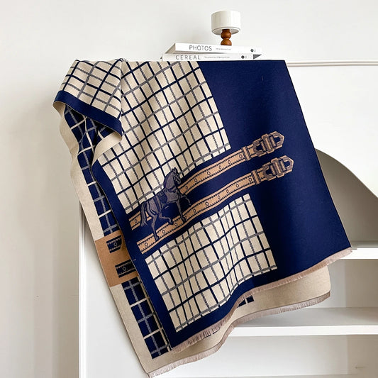 Ninette Pashmina Scarf Navy