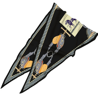 Carriage & Saddle Black Silk Diamond Scarf
