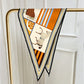 Adrina Orange Silk Diamond Scarf