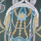 Horse Carriage Green Silk Scarf / 90cm