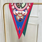 Wheel Green Silk Diamond Scarf