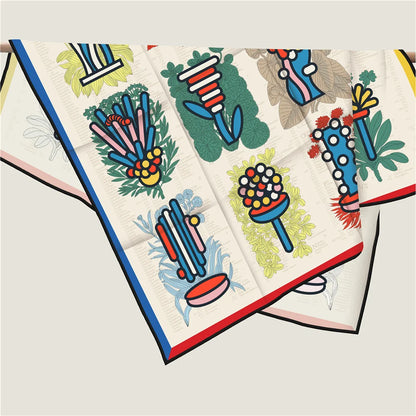 Plant Catalog White Double Print Scarf / 90cm