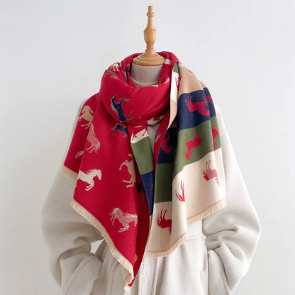 Sabine Pashmina Scarf Red