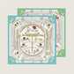 Carriage Blue & Green Double Print Scarf / 90cm