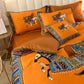 4-Piece Sateen Bedding Set (Gabriel / Orange)