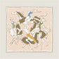 Horse Dancer Blue Double Print Scarf / 90cm