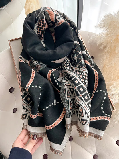 Edwige Pashmina Scarf Black