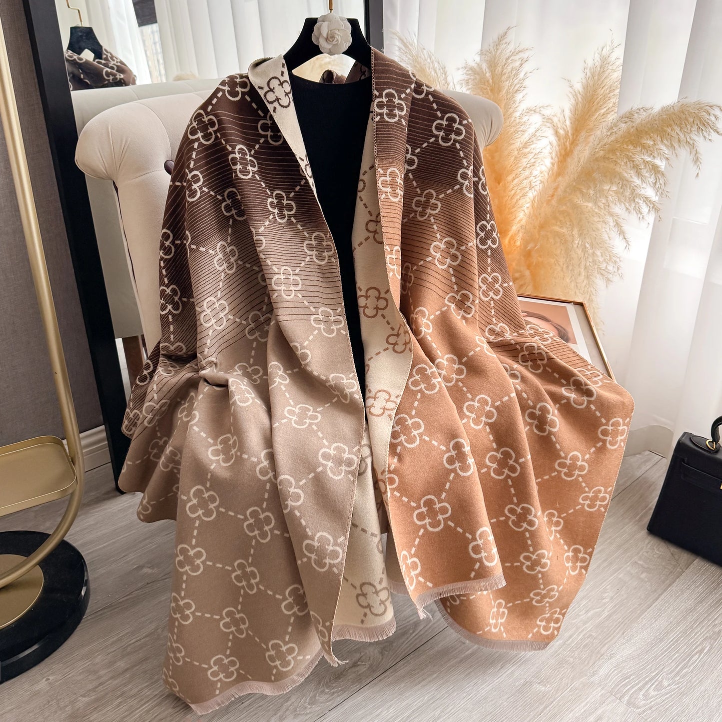 Arianna Pashmina Scarf Brown