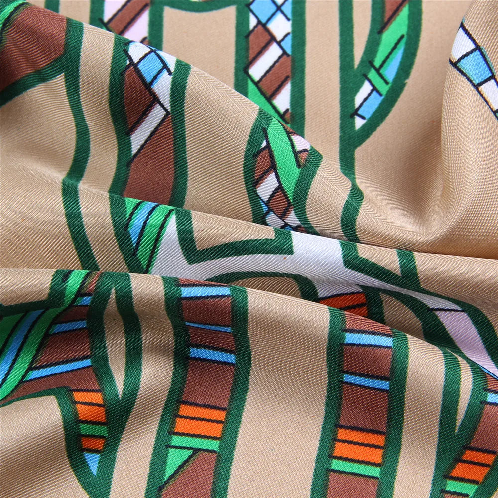 Leto Khaki Silk Scarf / 90cm