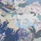 Horses Forest Blue Silk Diamond Scarf