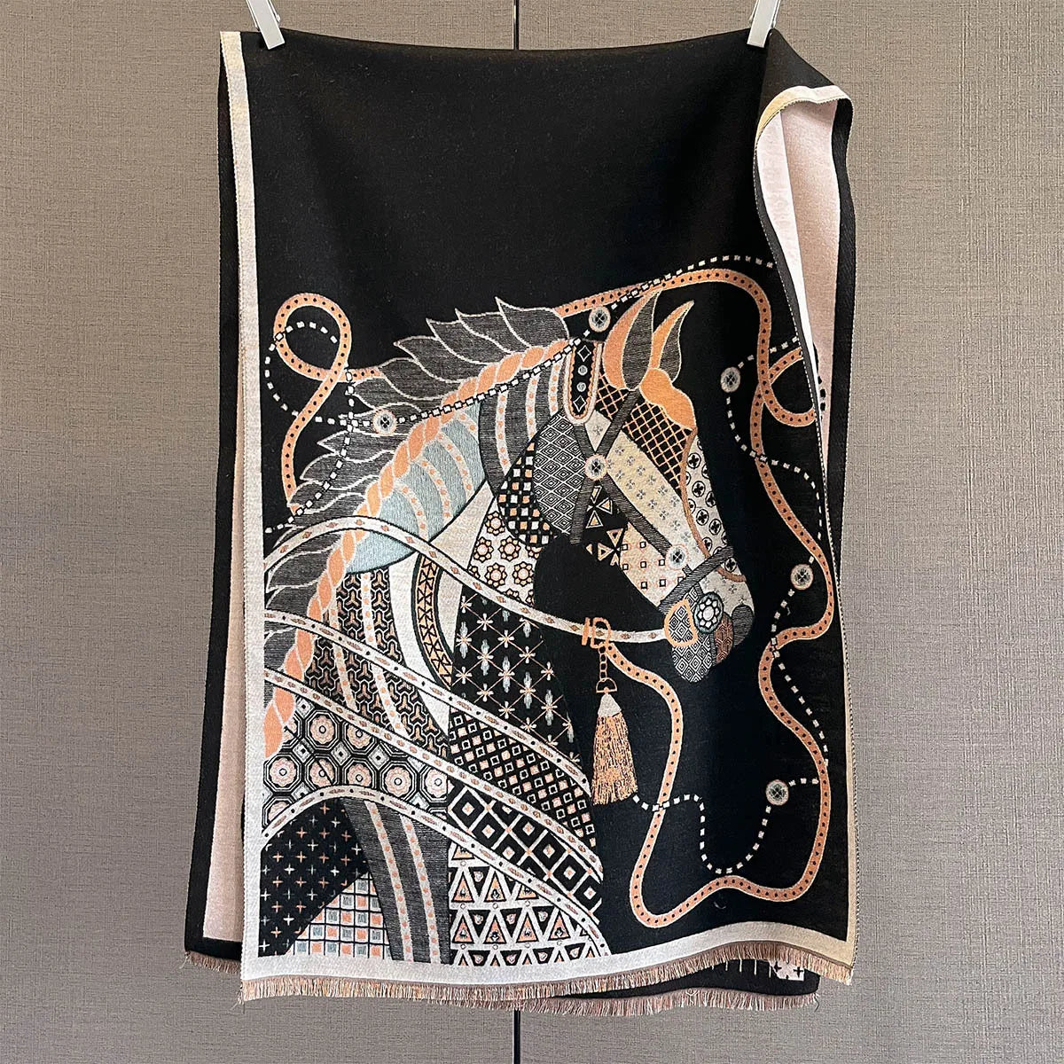 Edwige Pashmina Scarf Black