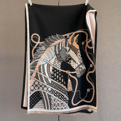 Edwige Pashmina Scarf Black