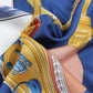 Carriage Blue Silk Scarf / 90cm