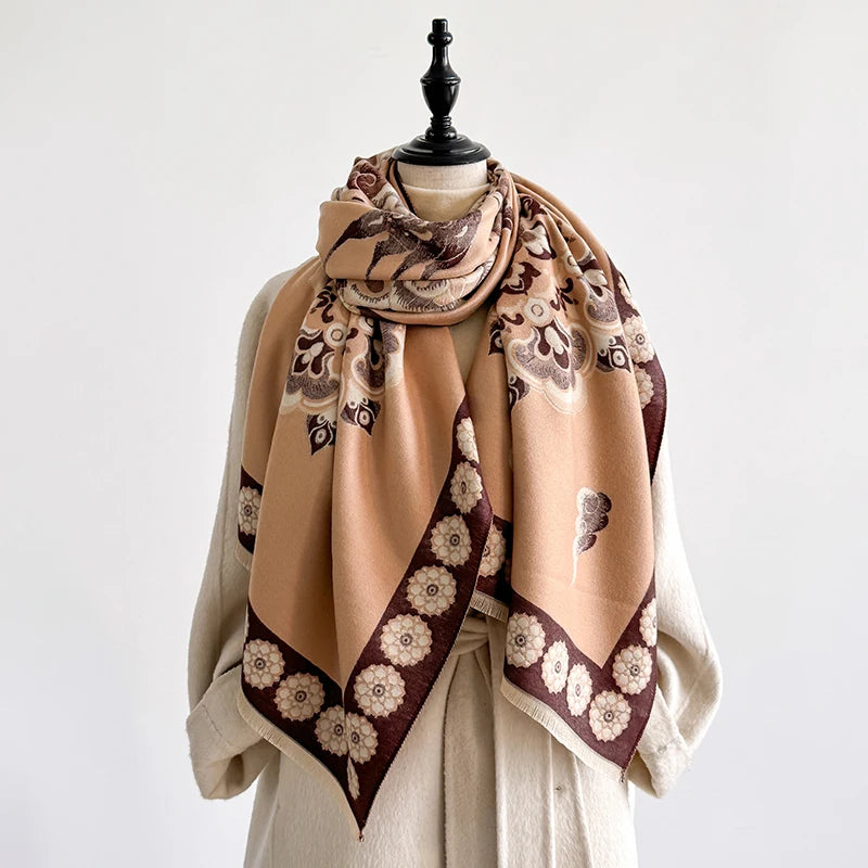 Manilla Pashmina Scarf Brown