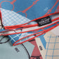 Geometric Saddle Blue Silk Scarf / 90cm
