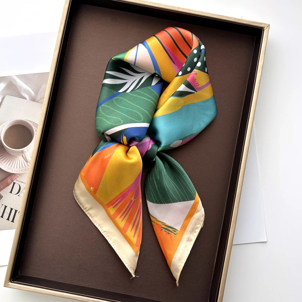 Leaves Orange Scarf / 65cm
